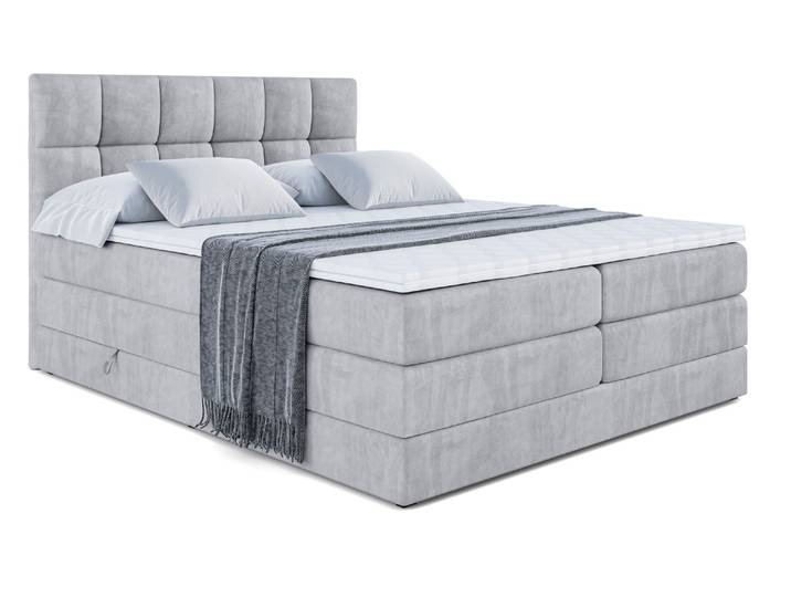 Boxspringbett RICAR KING 180x200 cm Hellgrau - Monolith 84