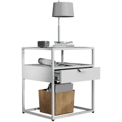 VCM, Nachttisch, Metall Nachttisch Beistelltisch Flokas M (45 x 40 x 55 cm)