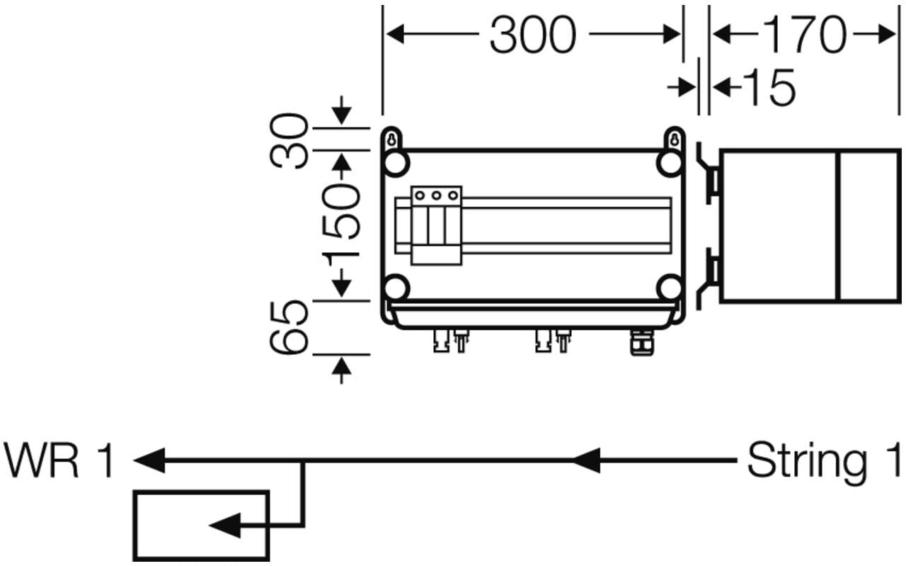 Hensel PV-GAK mit ÜSE 1xPV-String auf 1xWR Mi PV 1111 (20001137)