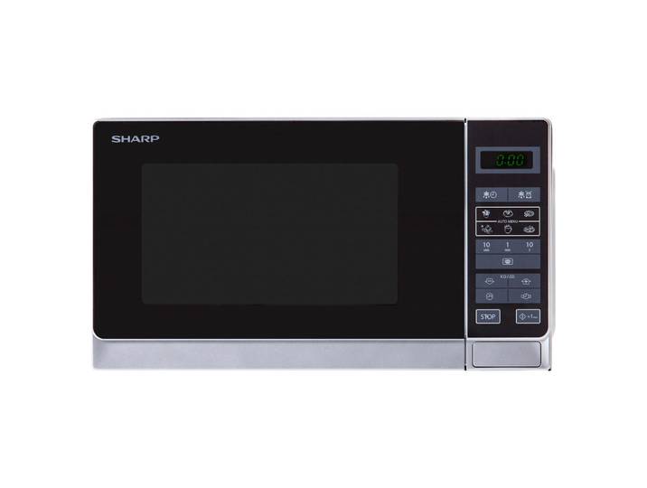 Sharp Mikrowelle, Schwarz, Silberfarben, Metall, Kunststoff, Glas, 44x26x36 cm, Digitaldisplay, Garraumbeleuchtung, automatische Auftaufunktion, elektronisches Bedienfeld, Auftaufunktion, Automatik-Kochprogramme, Küchen, Küchenelektrogeräte, Mikrowellen