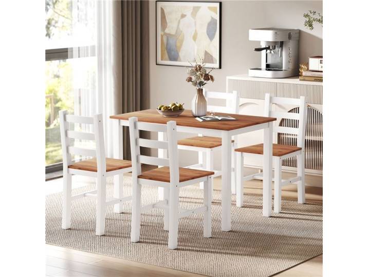 Set repas pin massif 1 table + 4 chaises