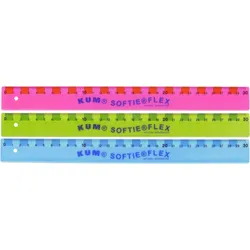 KUM Lineal L03 Softie Flex 30cm farbig sortiert Packung mit 20 Stück