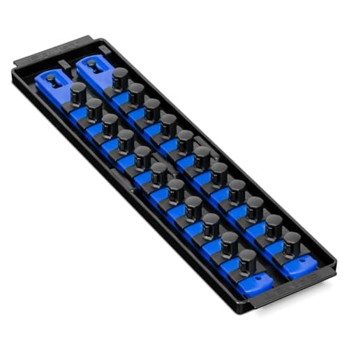 Ernst Manufacturing Twist-Lock Socket Boss Premium 2-Rail 1/2-Inch-Drive Socket Organizer, 13-inch, blauw (8497)