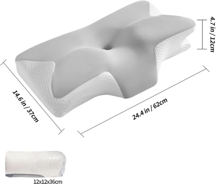 INF Oreiller Papillon en Mousse à Mémoire de Forme - Soutien Orthopédique pour la Nuque, Idéal pour la Maison