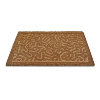 Fußmatte WECON HOME "Desert Doodle", beige (natur), B:60cm H:14mm L:90cm, Kokos, Teppiche, Fußmatte, Kokos, pflegeleicht, rutschfest, abstraktes Design, Schmutzfangmatte