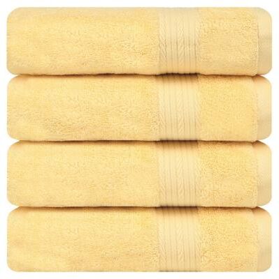 Ample Decor Ultra Soft Cotton Highly Absorbent Bath Towels 30x54 Inch - 4 Pcs