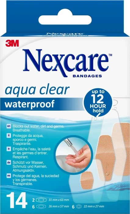 Nexcare Pflaster Aqua Clear Waterproof N1214ASD01N beige, 14 St.