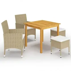 5-tlg. Garten-Essgruppe V5 | vidaXL : Farbe - Beige