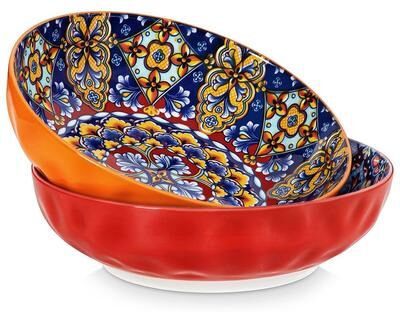 Vancasso SIMI 2-Piece 10-inch Boho Porcelain Past Bowl Set