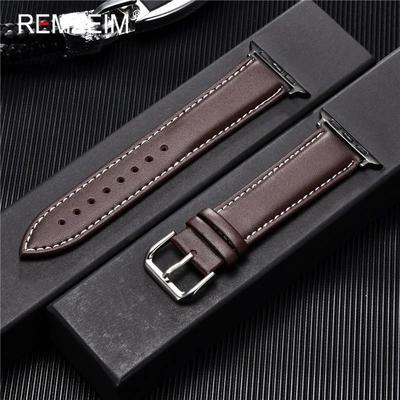 Uplifted Finds Calfskin Genuine Leather Watchband 38mm 40mm 41mm For Apple Watch 38mm Or 40mm Or 41mm brown w b