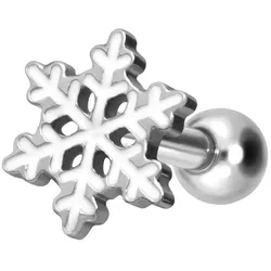 Titan Ohrpiercing mit Innengewinde SCHNEEFLOCKE