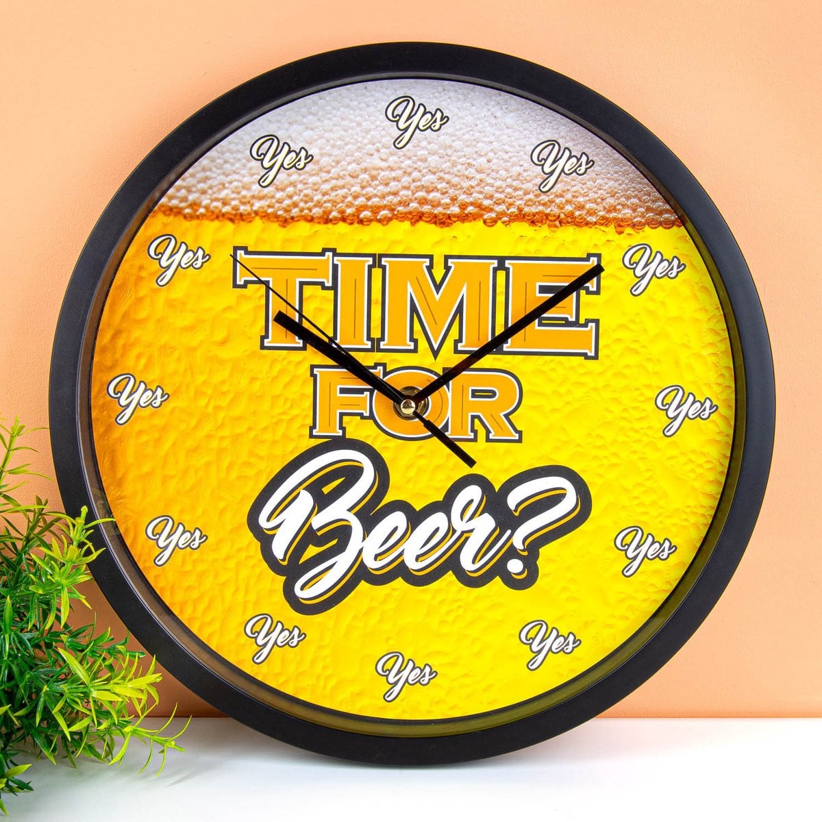 Wandklok Time for Beer - Grappige Analoge Wanddecoratie - Diameter: 29 cm