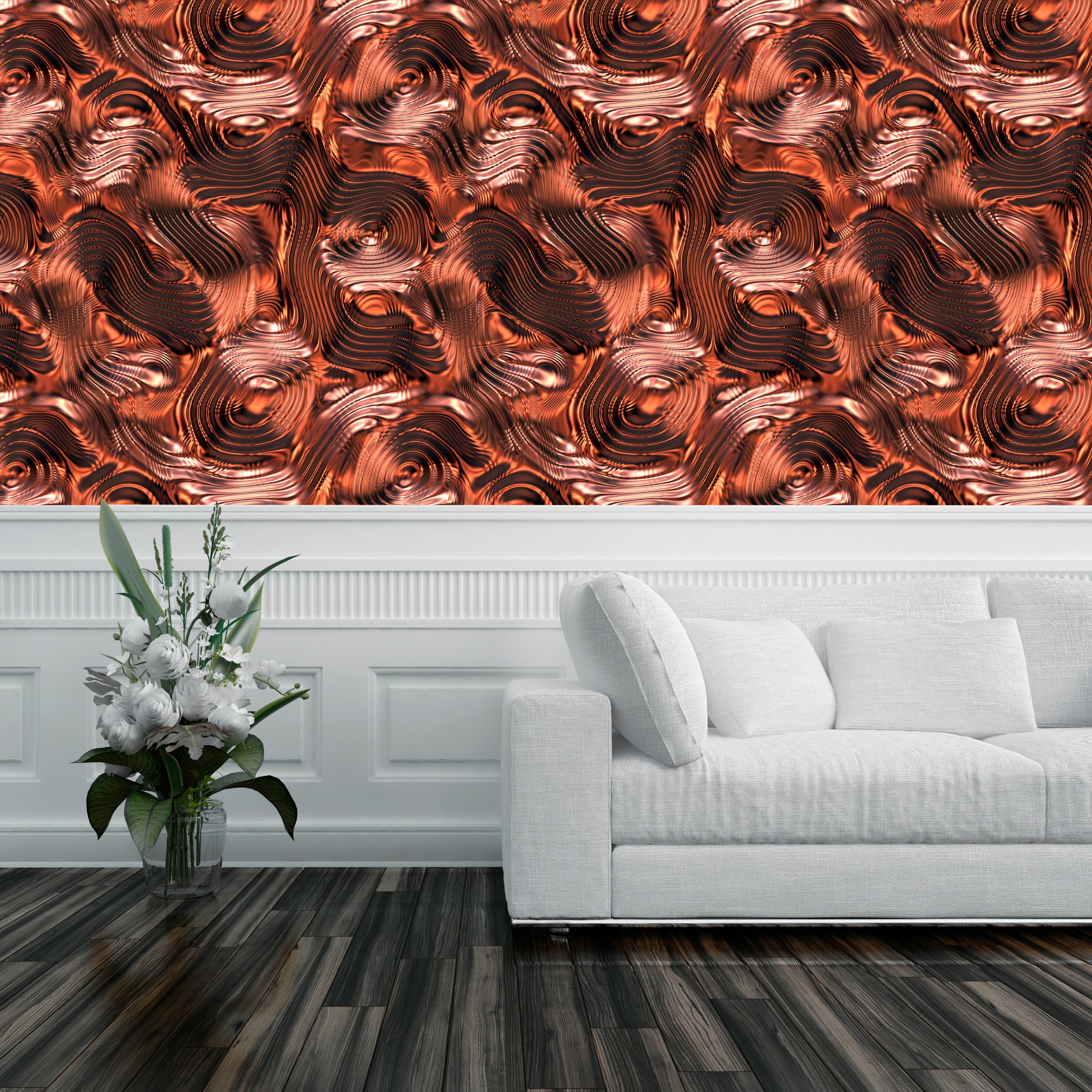 Vinyltapete QUEENCE "Oancoitha", braun (bronze), B:0,9m L:2,5m, Vinyl, Tapeten, Vinyltapete, 90x250cm, selbstklebend, kinderleichte Anbringung,, Sticker bronze B/L: 0,9m x 2,5m