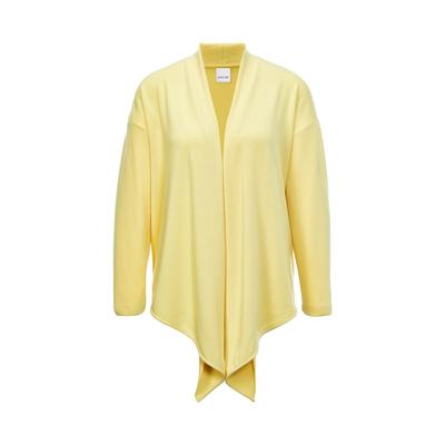 Strickjacke MADELEINE "Strickjacke Strickjacke aus recyceltem Material", Damen, Gr. 40, gelb (zitronenfalter), Obermaterial: 100% Polyester PES., Modern, Strickjacken Strickjacke