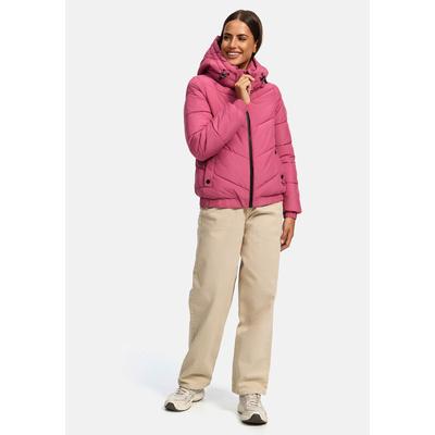 Winterjacke MARIKOO "Nayanaa", Damen, Gr. L, rosa (berry rouge), Obermaterial: 100% Polyester, Innenseite: 100% Polyester, Jacken Winterjacke, mit abnehmbarer Kapuze