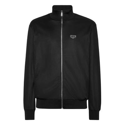 Yoga-Sweatjacke PHILIPP PLEIN "Iconic Plein", Herren, Gr. 3XL, schwarz (02, schwarz), Obermaterial: 60% Polyester, 40% Baumwolle, Sweatjacken