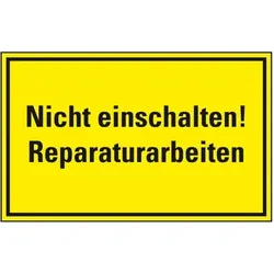 Schild I Warnschild Nicht einschalten! Reparaturarbeiten, Magnetfolie, 120x200mm