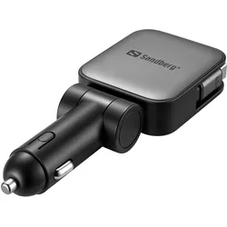 Sandberg Car Charger, 3in1 FlexCable, Auto Adapter, Grau