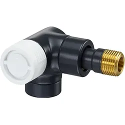 Oventrop Baureihe E Thermostatventil 1163432 Winkel-Eck, links, stufenlose Voreinstellung, DN 15, Messing, anthrazit