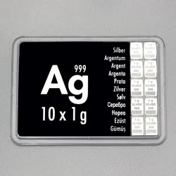 Silbertafel (10x 1g Feinsilber) "CombiBar"