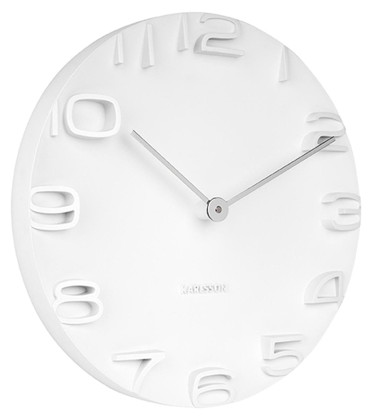 Dripio Wandklok On The Edge, wit, met chromen wijzers, Diameter: 42 cm