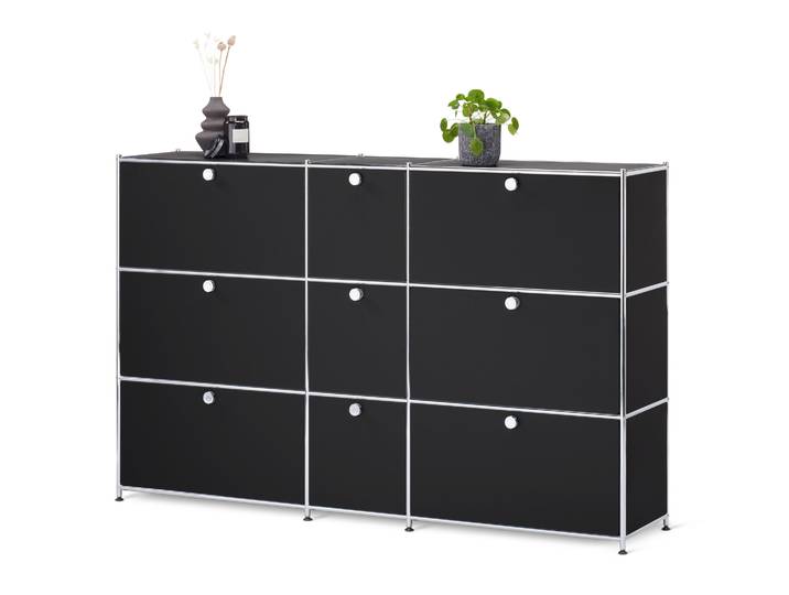 Tchibo - Kommode »Cn3« mit 9 Klappen - 190x40x120,5cm - schwarz -