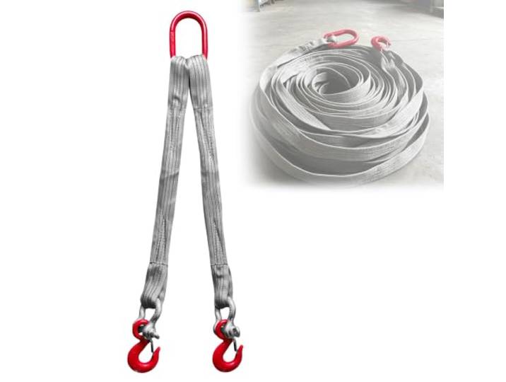 Hebegurte mit Haken, 2-strangiger Hebegurt (Gurtgehänge) Hochbelastbare 2-strangige Hebegurte für das sichere Heben und Bewegen von Lasten(8t,1.5m)
