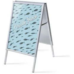 SHOWDOWN Displays Showdown Kundenstopper - DIN A1 - Komplett-Set - Pescado Fresco Spanisch - Blau/Schwarz
