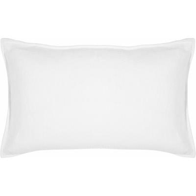Dekokissen PAD "COLETTE, Kissenhülle, Made in Europe", weiß (ivory, unifarben), B:50cm L:30cm, Obermaterial: 100% Leinen, Dekokissen_Sitzkissen_Kissenhüllen, handgefertigt, 100% Leinen, Uni Farben, 30x50 cm oder 40x40 cm