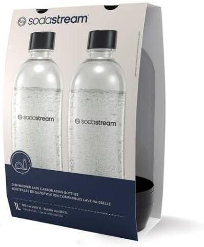 Wassersprudler Flasche SODASTREAM "Regular TP Black DWS, 2 Stück", schwarz, Karaffen, Wassersprudler Flasche schwarz Einheitsgröße