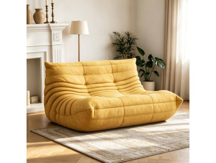 Mavdecll 2-Sitzer-Sitzsäcke für Erwachsene, übergroße Togo-Couch bequemes Liegesofa für den Boden, Zweisitzer-Sessel für den Kaminbereich im Wohnzimmer, Schlafzimmer und zum Gamen
