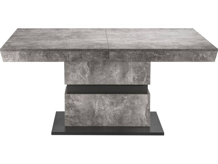 Esstisch, FSC®-zertifiziert, Grau (Betonfarbend), 140-195 cm, Ausziehbar, byLIVING Matthew