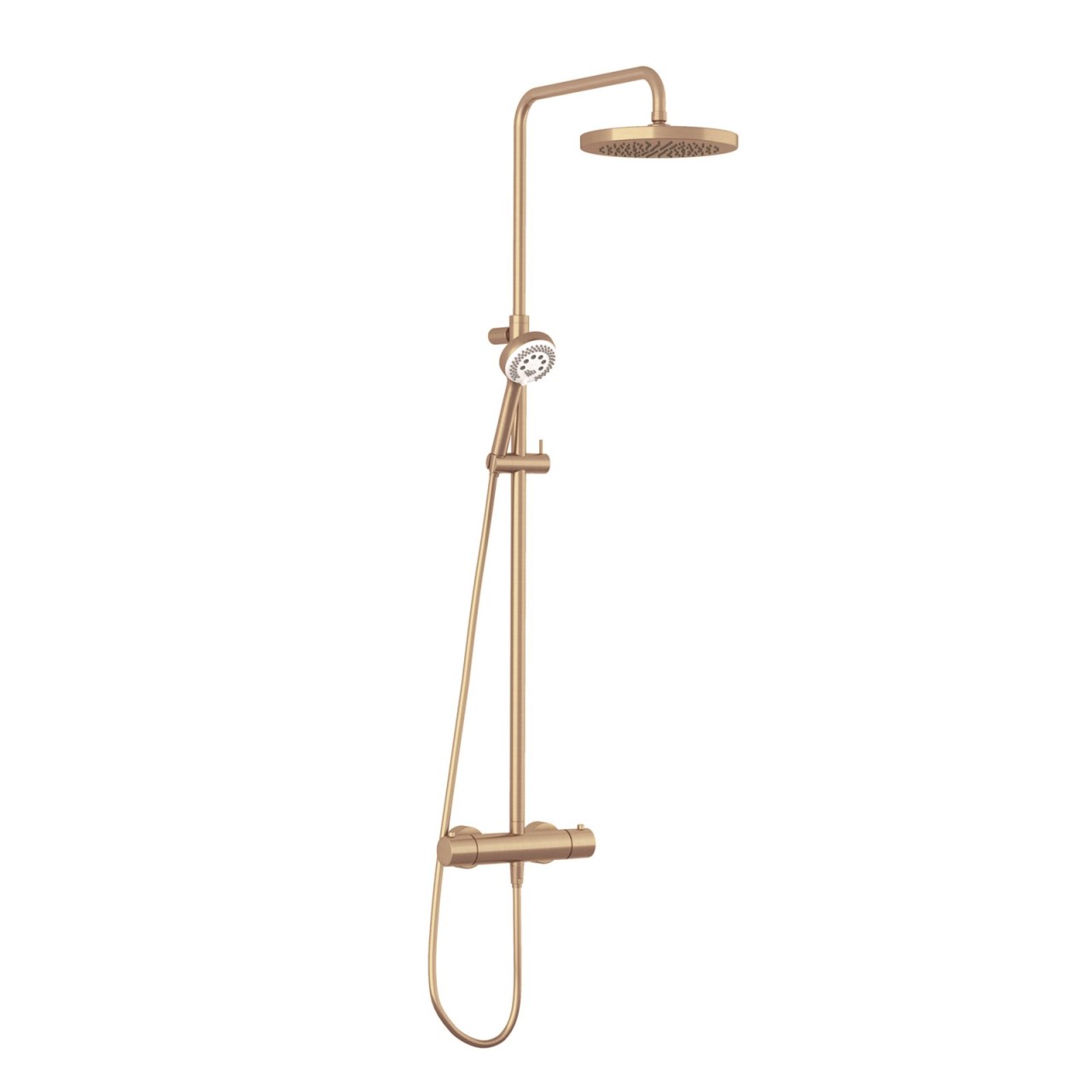 KLUDI LOGO Thermostat Dual Shower System, Kopfbrause 250 mm Brushed Bronze 68082N1-00