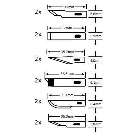 Toolcraft S k a l p e l l K l i n g e n S e t 2 t l g (Ersatzklinge) (1543988-GN)