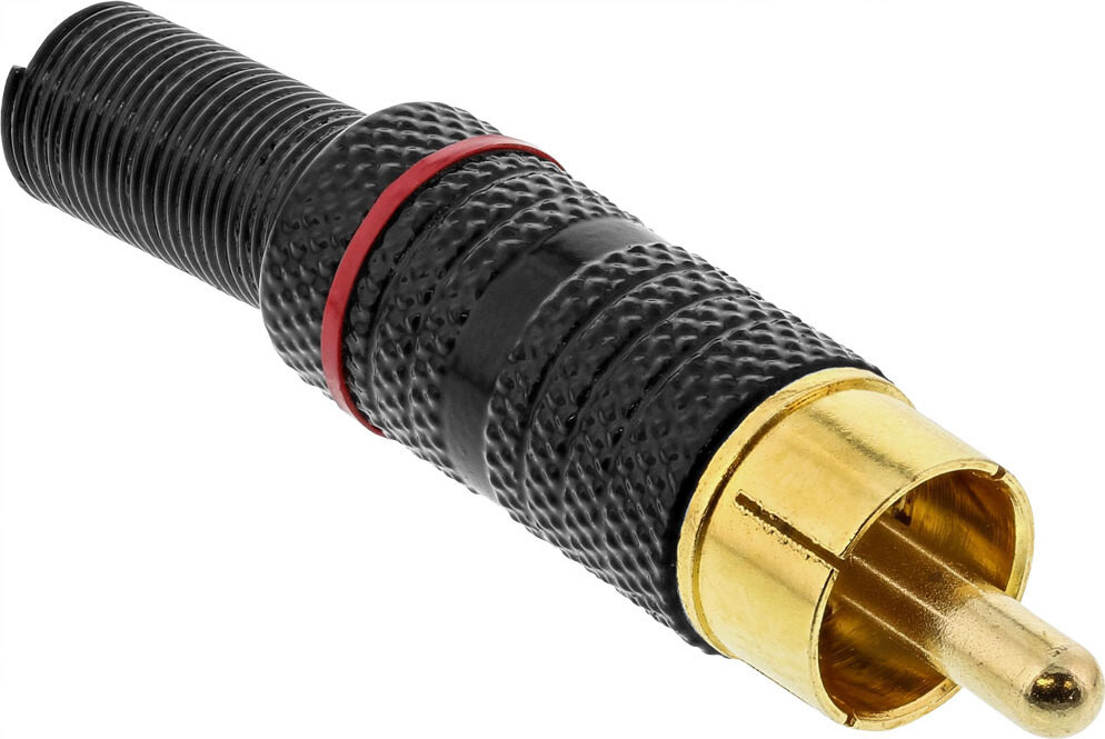 InLine 99110Q RCA kabel Zwart, Goud en Rood, 10 mm x 50 mm