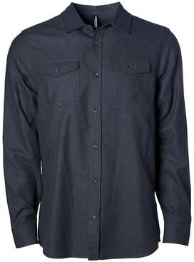 Independent Trading Co. EXP50F Men's Flannel Shirt in Charcoal Heather size 2XL