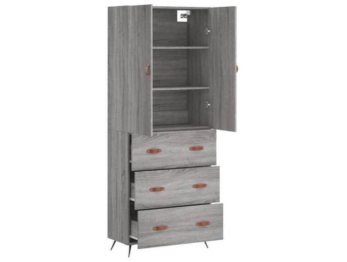 Promo printemps Buffet haut/Highboard（1 PC）- SHELD - Commode à tiroirs/MEUBLE Haut - Sonoma gris 69 5x34x180cm Bois d'ingénierie M9