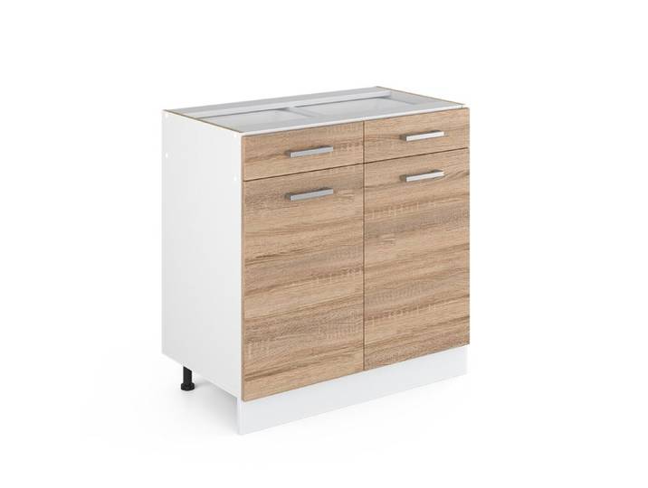 Meuble cuisine R-Line 80cm sans PT Sonoma/Blanc Vicco 29726