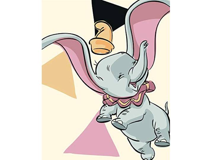 Disney Wandbild von Komar Dumbo Angles Kinderzimmer, Babyzimmer, Dekoration, Kunstdruck Größe 40x50cm (Breite x Höhe) ohne Rahmen WB025-40x50