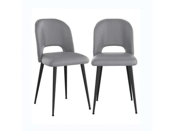XJING-Lot de 2 chaises de salle à manger - avec découpes - esthétiques et élégantes-48x45x85cm