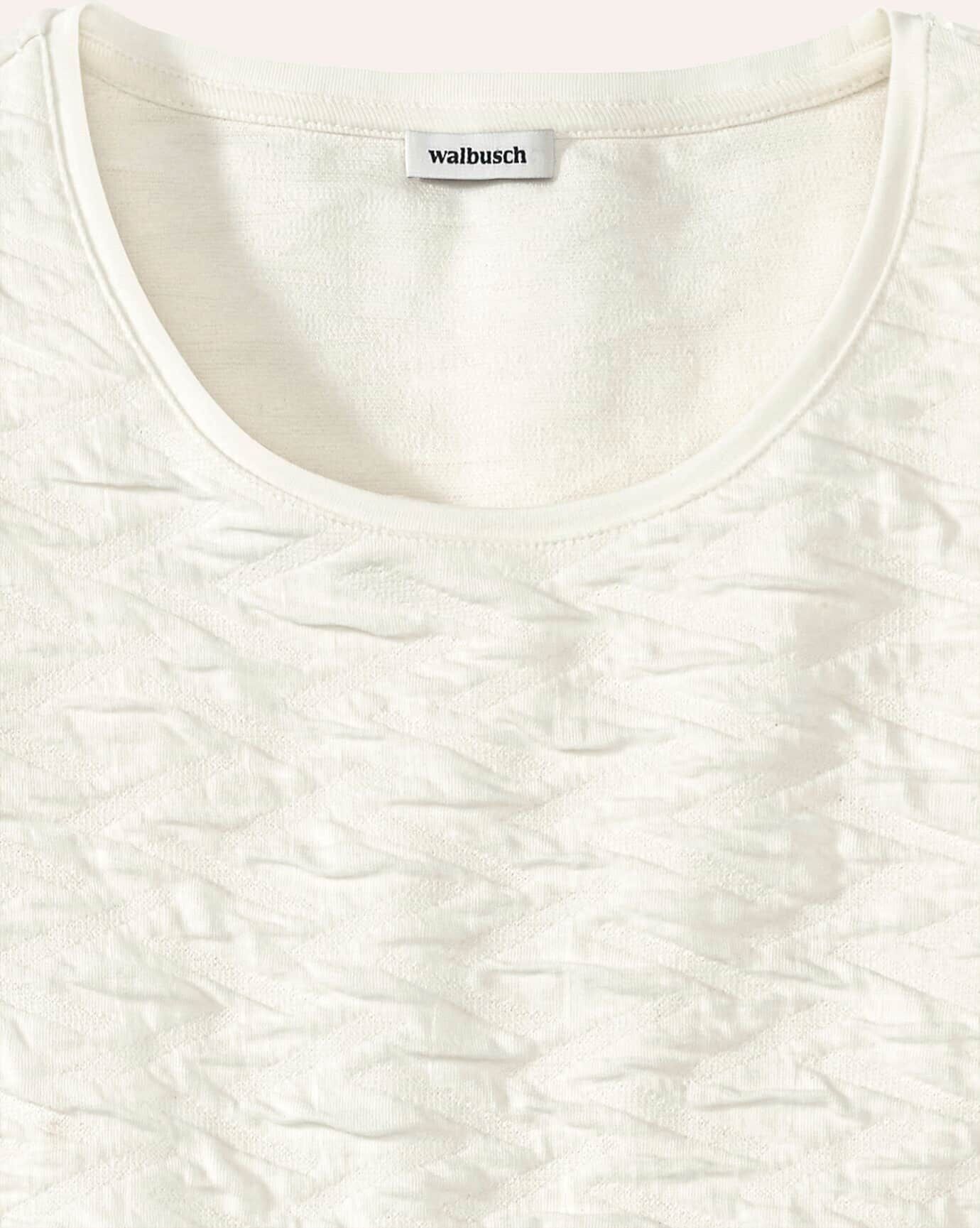 Walbusch Jacquard-Sweaty 3D, normale Größen, Farbe Weiß, 38, angenehme Baumwollmischung hochwertige Jacquardstruktur Damen