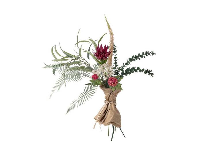 Künstlicher Blumenstrauß Imperia – Kräftige Rot- & Grüntöne - Rot - Luxusbetten24