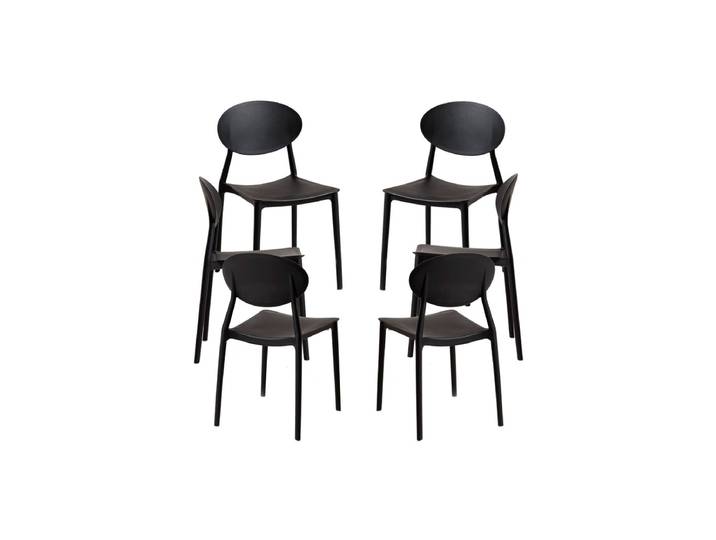 6er Set Butan Stühle - Schwarz