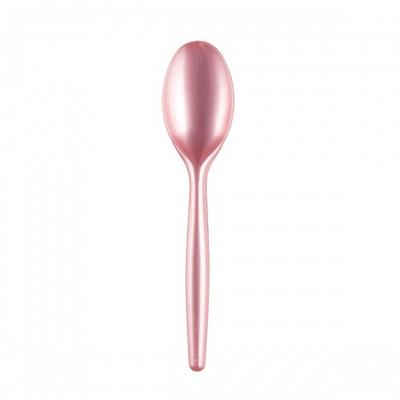 Sovie Tableware Löffel aus Plastik (PS), Perlmutt-Rosa, 185mm, 20 Stück - Einweg