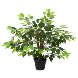vidaXL Künstliche Ficus-Pflanze Grün 73 x 16 x 60 cm Stoff und Holz