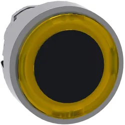 Schneider Electric ZB4BW983 Leuchtdrucktaster, Frontelement, Harmony XB4, Metall, 22mm, gelb, beleuchteter Ring, für universelle LED