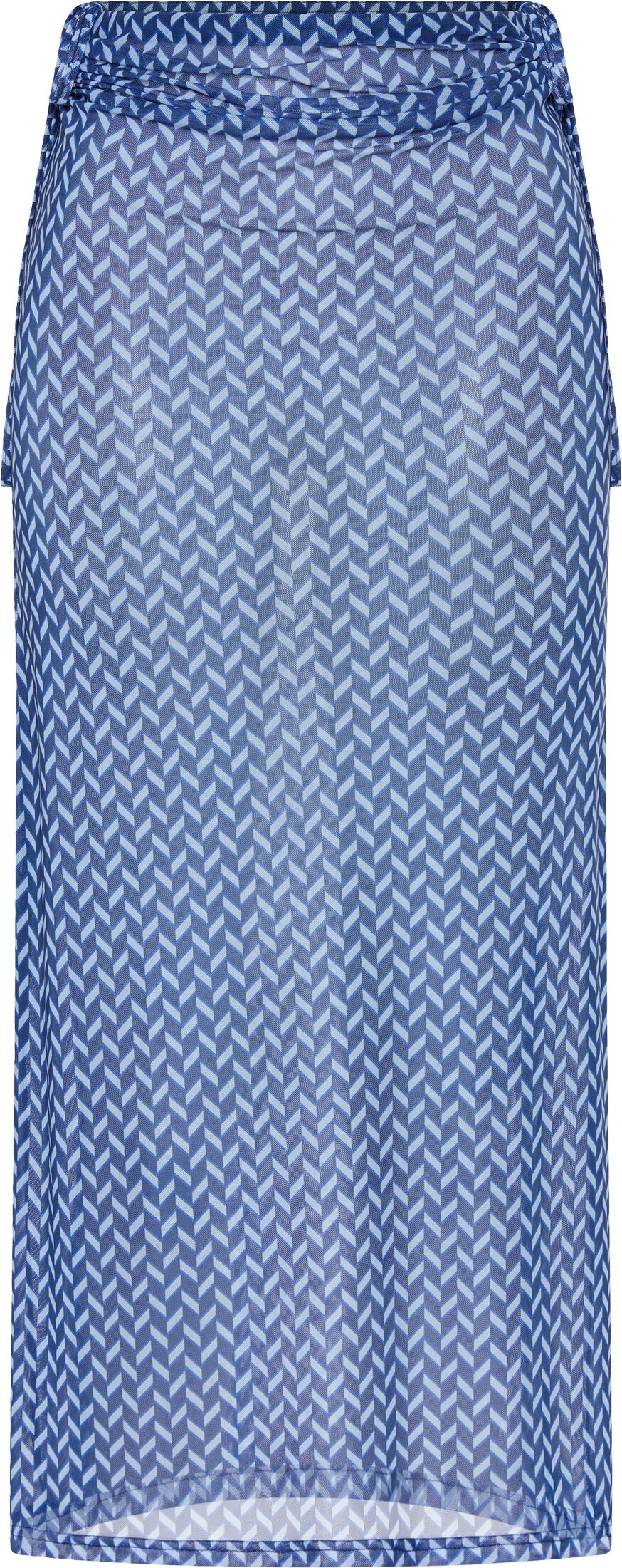 Meshrock LSCN BY LASCANA, Damen, Gr. 46, blau bedruckt, Netz, Obermaterial: 95% Polyester, 5% Elasthan, bedruckt, figurbetont knöchellang, Röcke Meshrock, mit grafischem Druck, Strandrock, Cover-up blau bedruckt 46