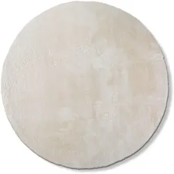 Fellteppich Imitat Cuddly Fur Ø 80 cm Polyester Weiß