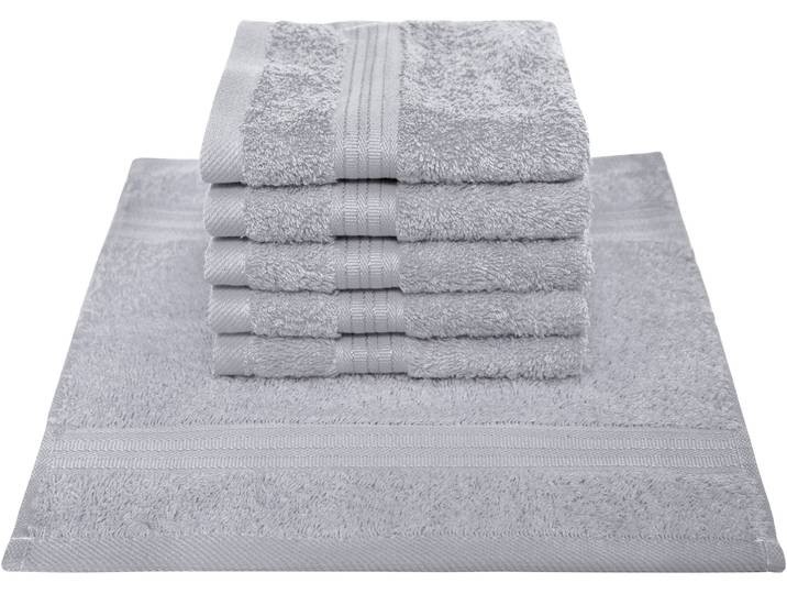 Seiftuch DYCKHOFF Siena , silber, B:30cm L:30cm, Frottier, Waschlappen, Seiftuch, mit Bordüre