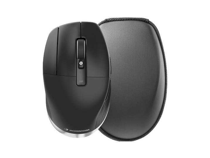 3Dconnexion 3DX-700117, Gauche, Optique, RF sans fil + Bluetooth, 7200 DPI, Noir, Argent